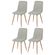 10 Kit 4 Cadeiras V1002 Rivatti 44 cm -Largura- Estofado em Tecido Nude e Base em Aco Simulando Madeira